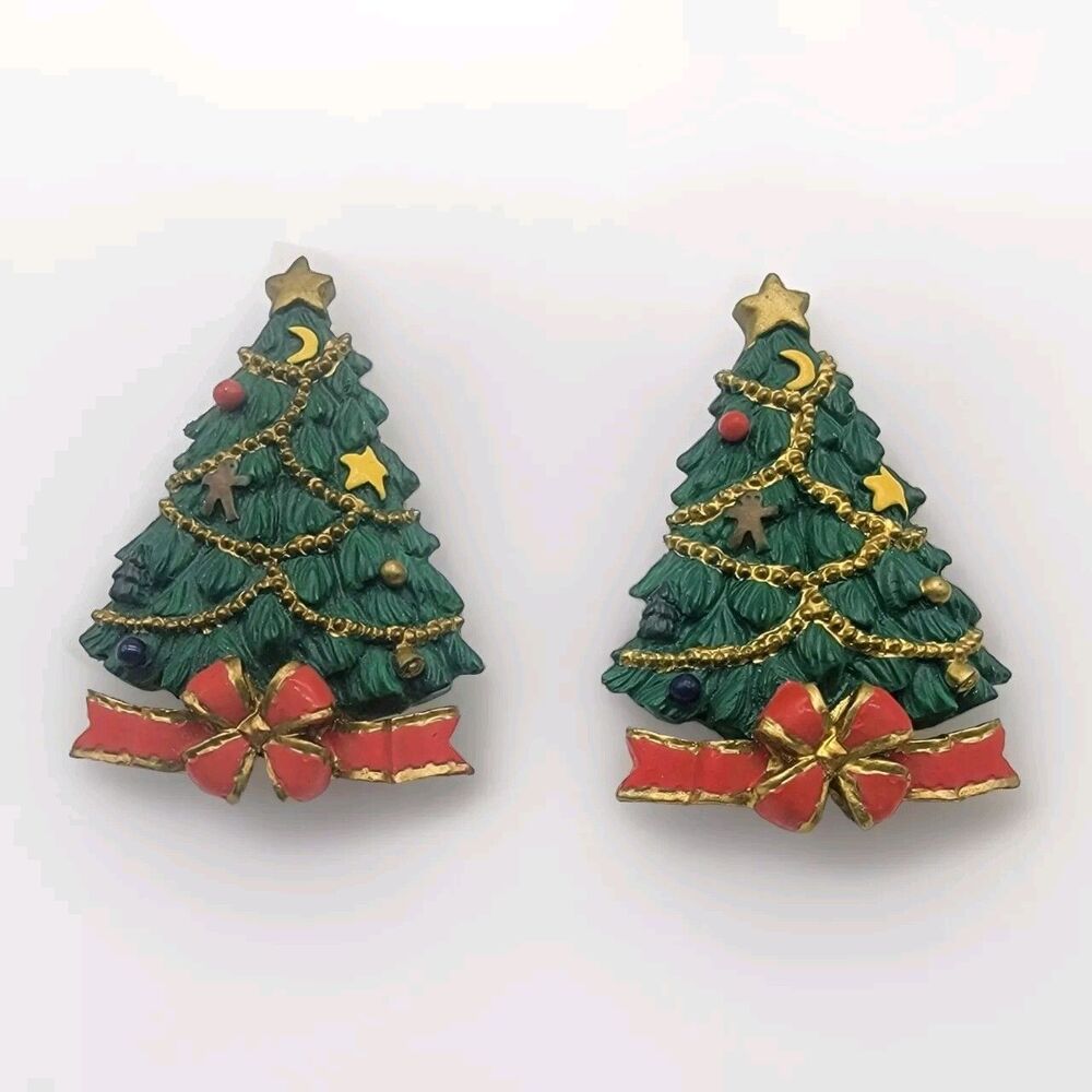 AGC Resin Christmas Tree Pins Brooches Holiday